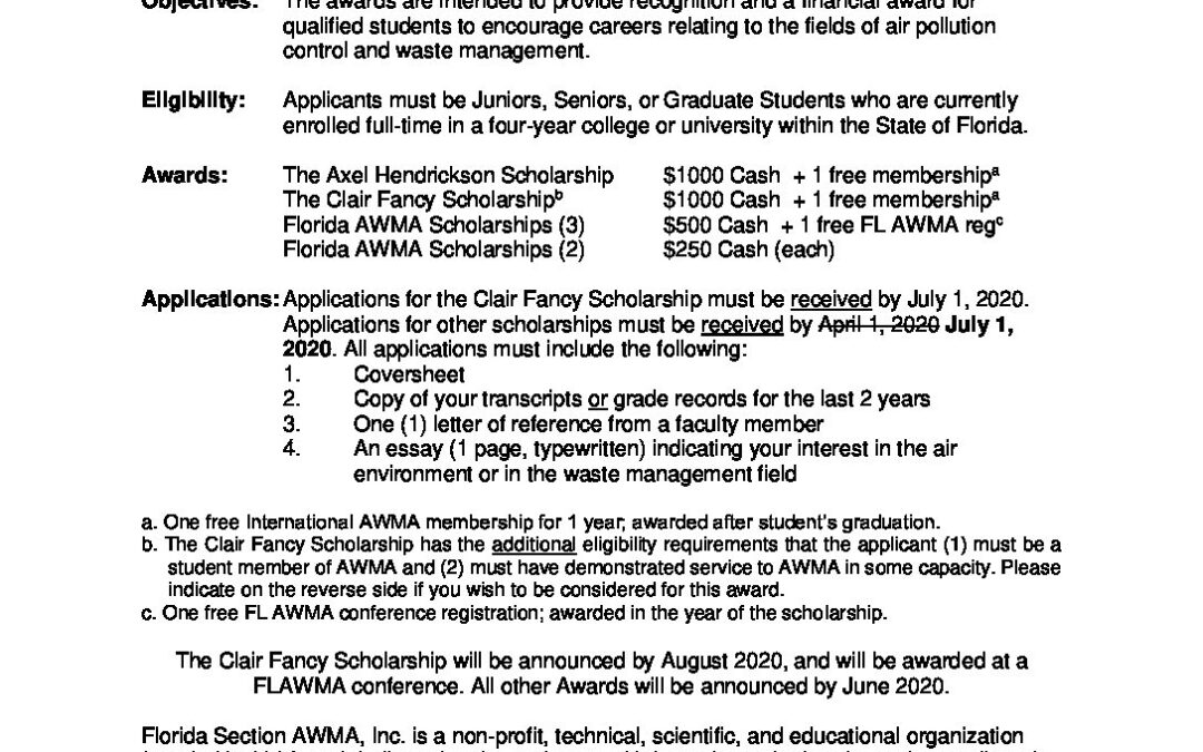 FAWMA Scholarship Form 2020-v2
