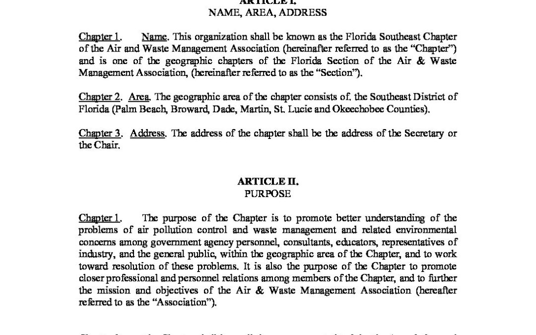 Bylaws-SEFL Chapter A&WMA